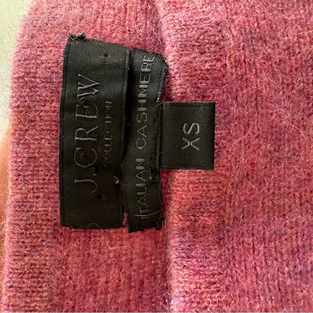 J. Crew Ribbed 100% Cashmere Sweater in Raspberry - Picture 2 of 4